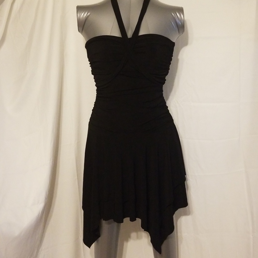 Black Mini Asymmetrical Dress Size Small